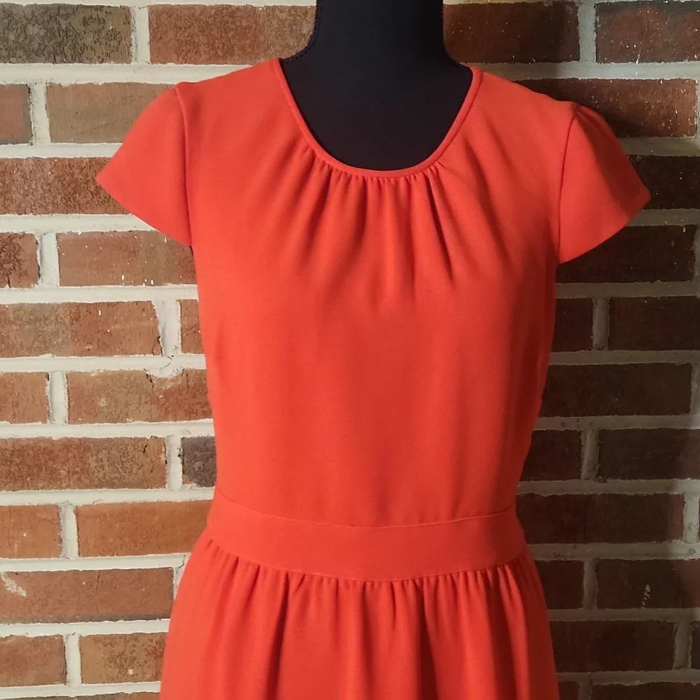 J. Crew Orange cap sleeve dress, size 8 - Picture 3 of 8